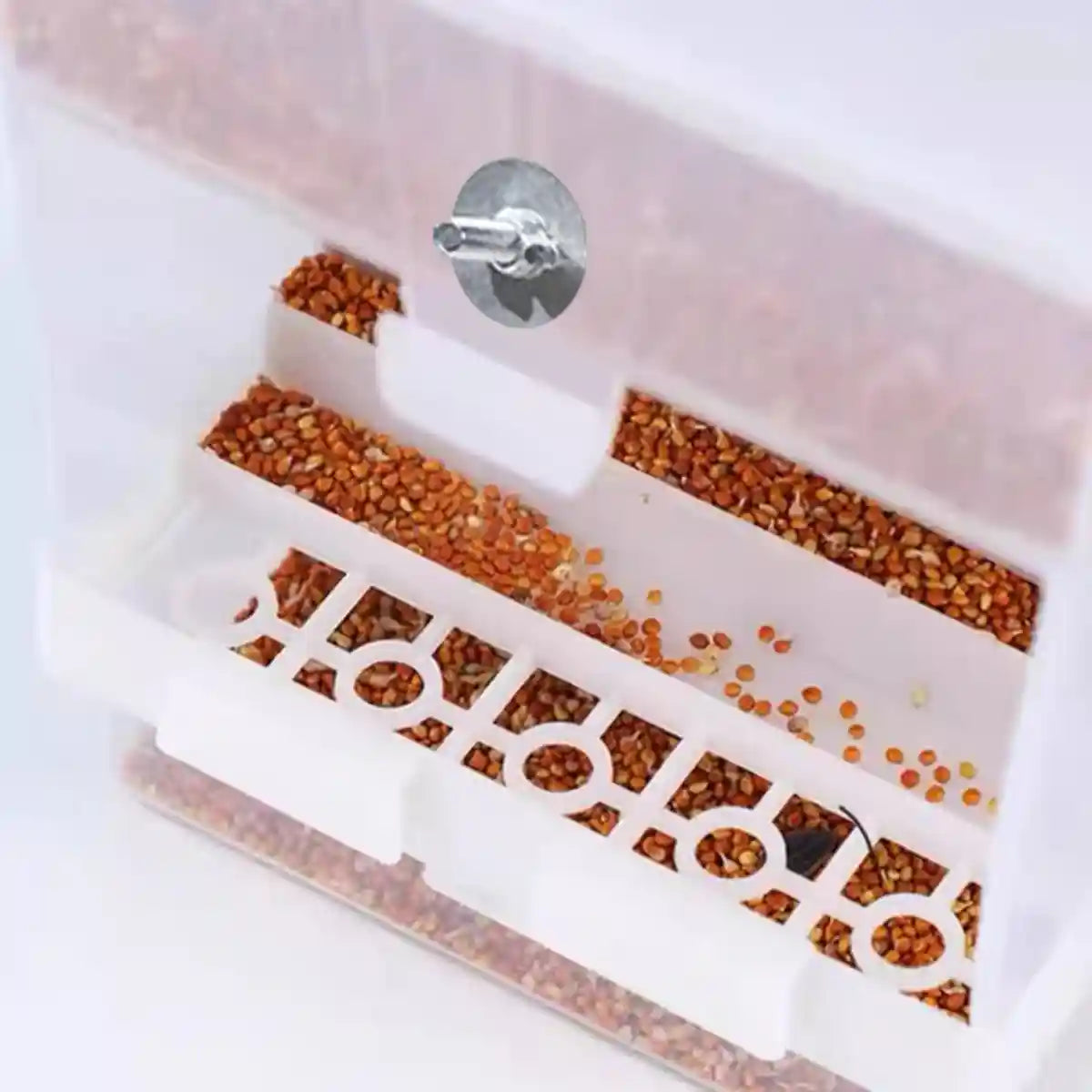 Automatic Bird Feeder with Double Grid and Easy-Clean Tray