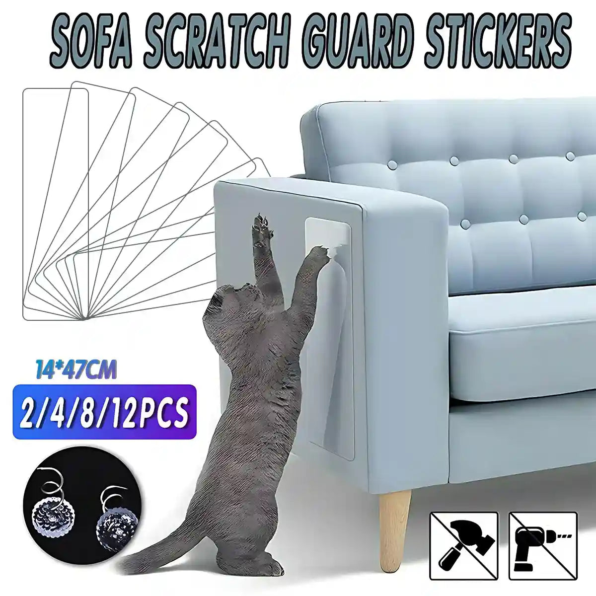 2/4/8/12pcs Couch Protectors for Cats