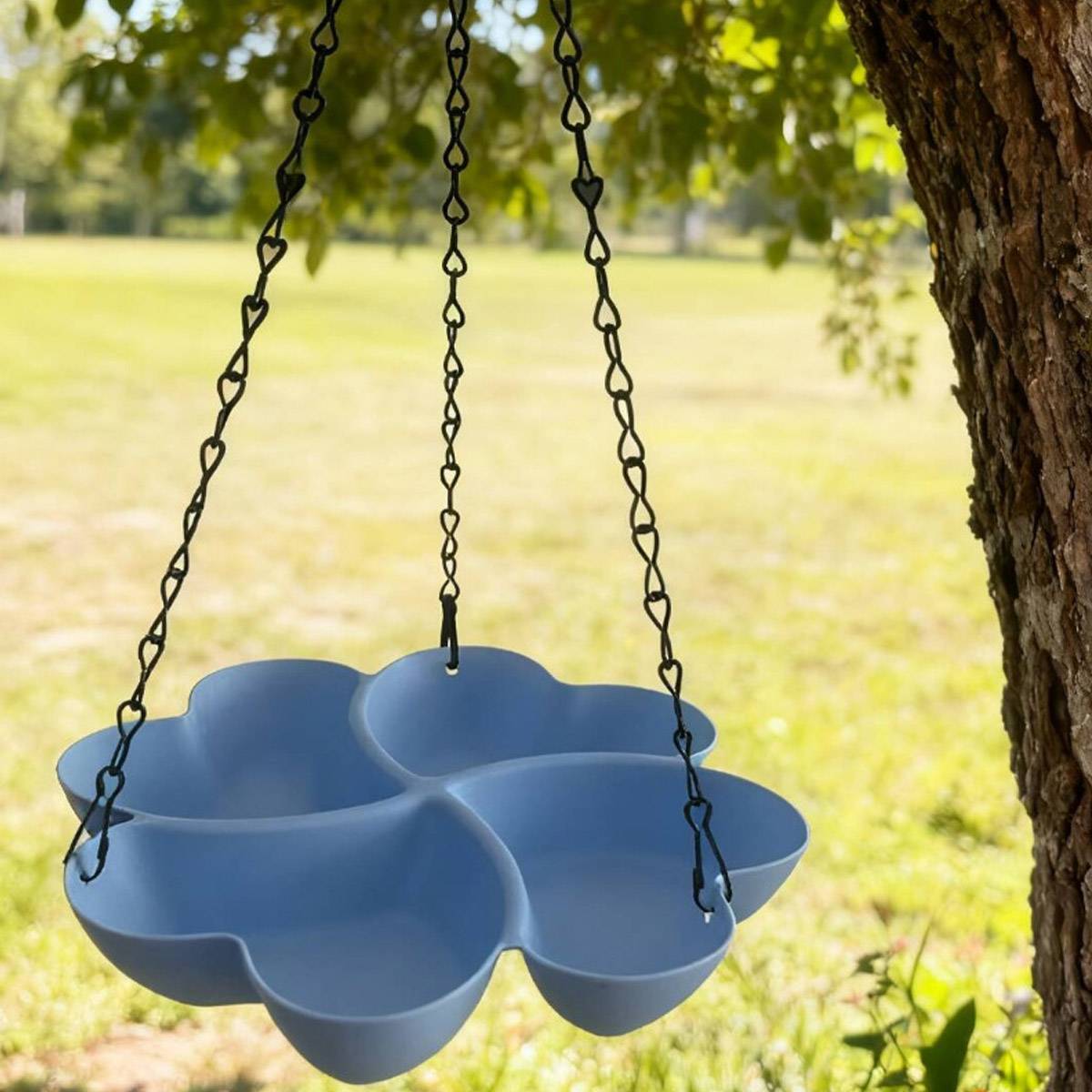 Hanging Bird Feeder Tray With Chain Hook Outdoor Bird Feeding Dish