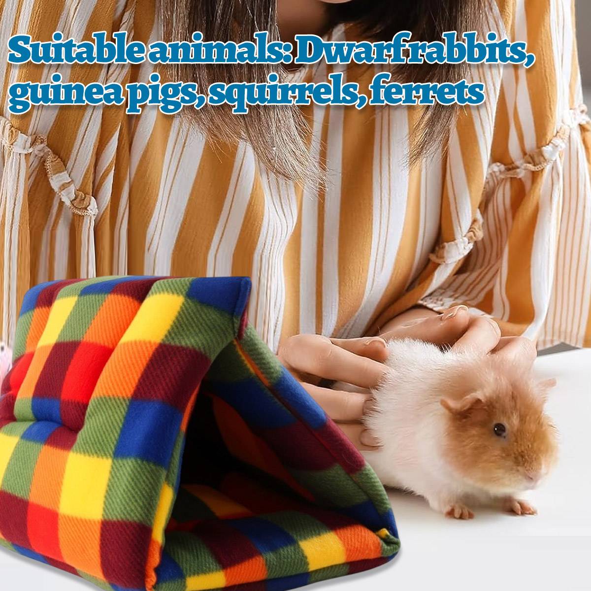 Small Pet Hiding Nest – Fleece Triangle Tent for Rabbits & Guinea Pigs