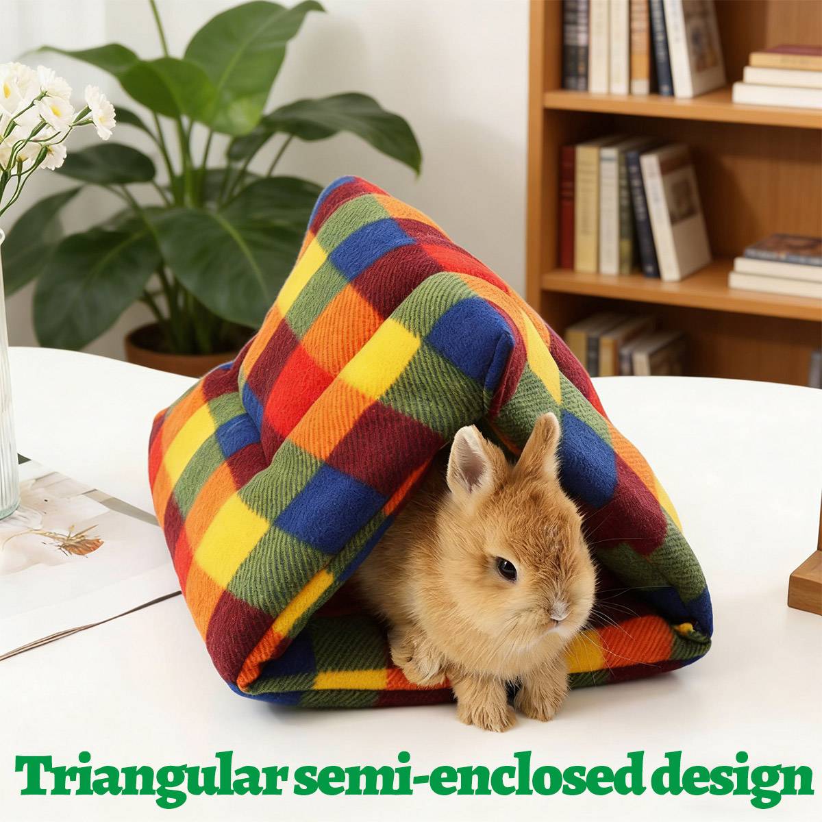 Small Pet Hiding Nest – Fleece Triangle Tent for Rabbits & Guinea Pigs