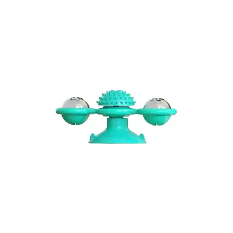 Rotating Cat Treat Dispenser Toy with Suction Cups