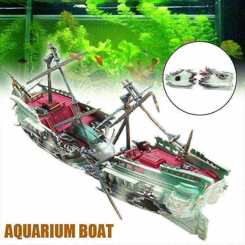 Split Wreck Ship Aquarium Decor