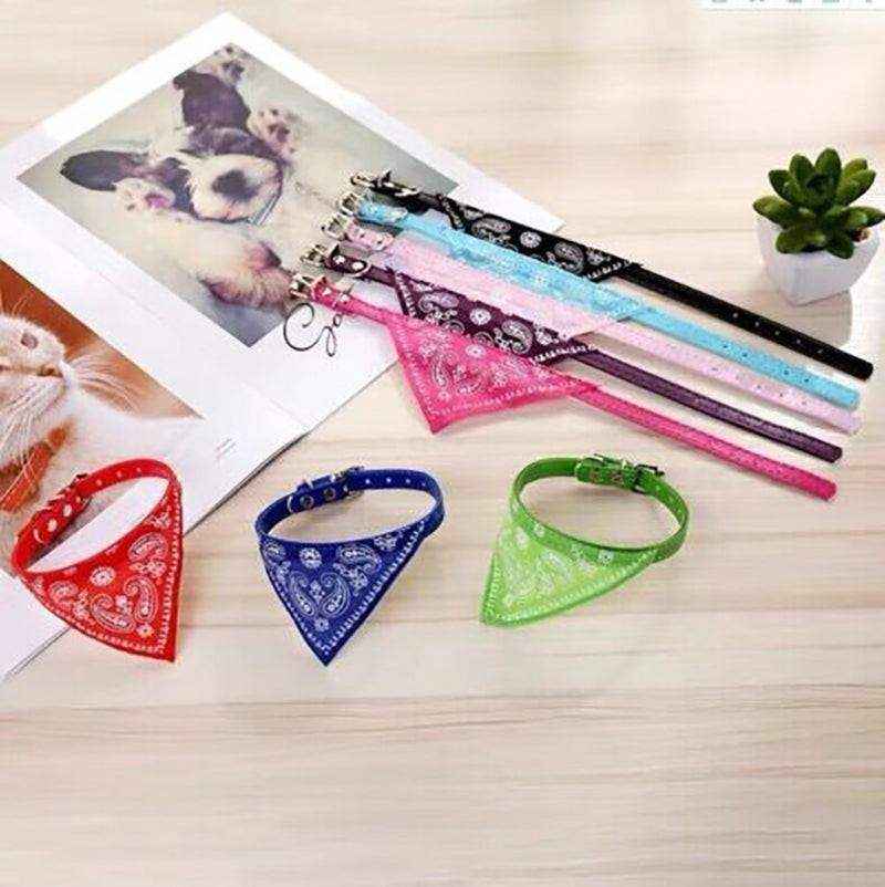 Fashionable dog bandana leather collar for small dogs