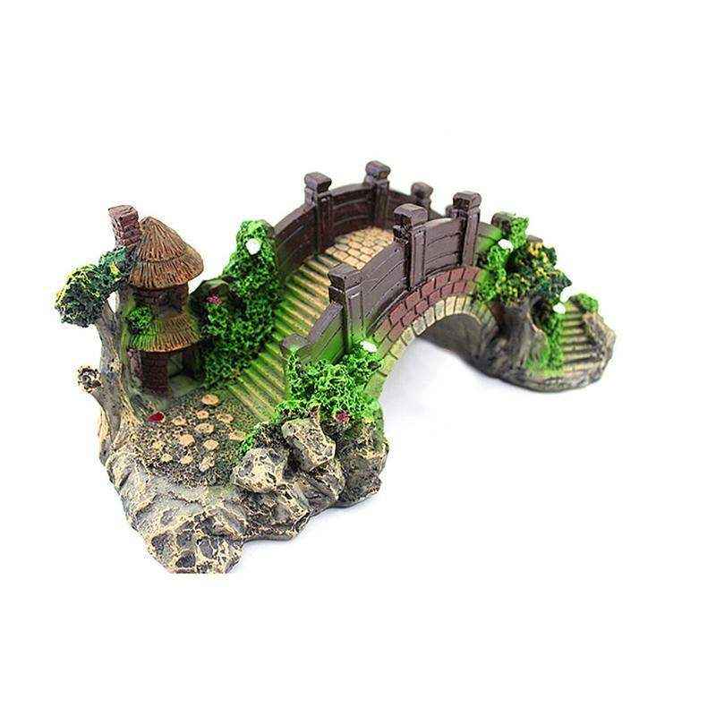 Fish Aquarium Rocks Bridge Decoration Realistic Resin Ornament