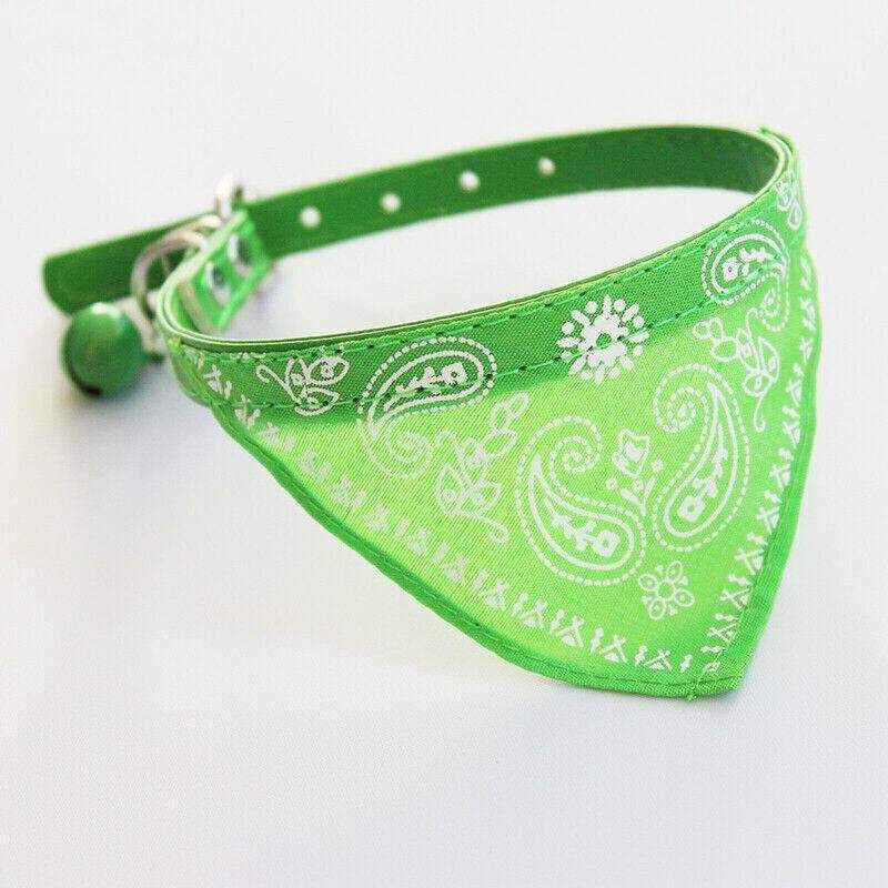 Adjustable Leather Collar with Stylish Dog Bandana Scarf
