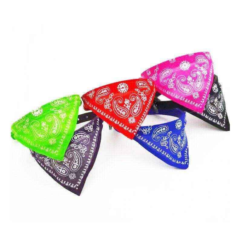 Adjustable Leather Collar with Stylish Dog Bandana Scarf
