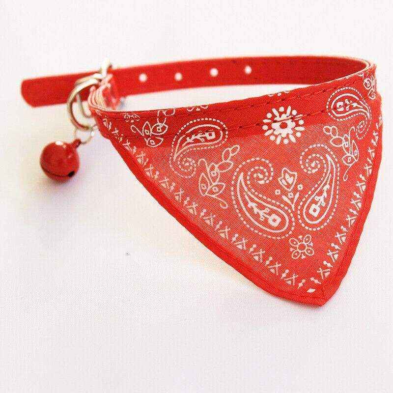 Adjustable Leather Collar with Stylish Dog Bandana Scarf