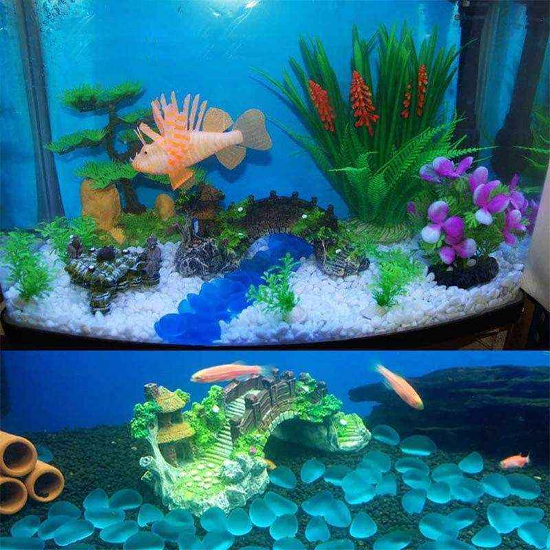Fish Aquarium Rocks Bridge Decoration Realistic Resin Ornament