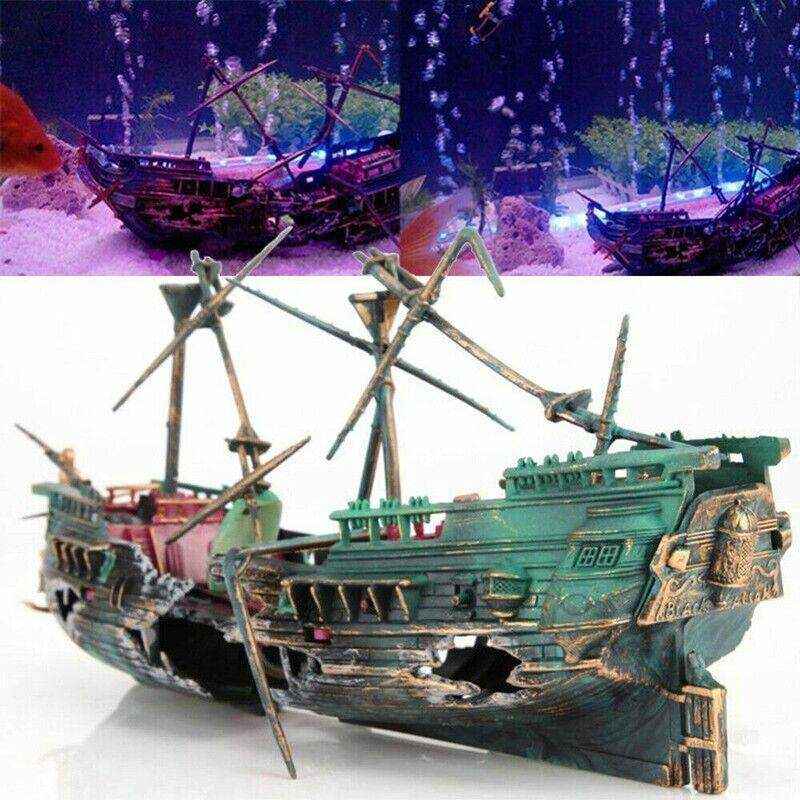 Split Wreck Ship Aquarium Decor