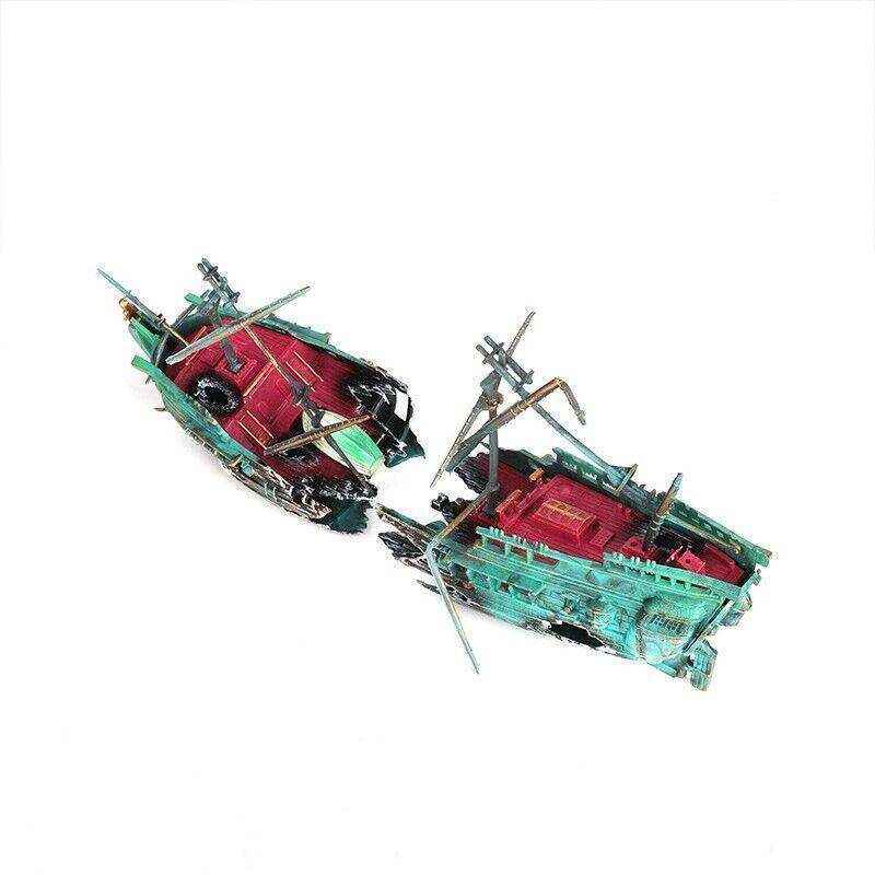 Split Wreck Ship Aquarium Decor