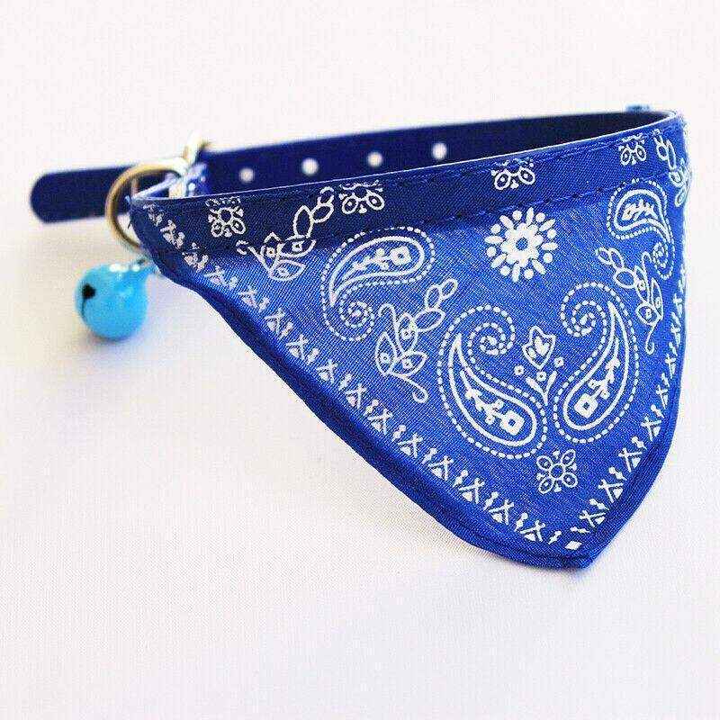 Adjustable Leather Collar with Stylish Dog Bandana Scarf