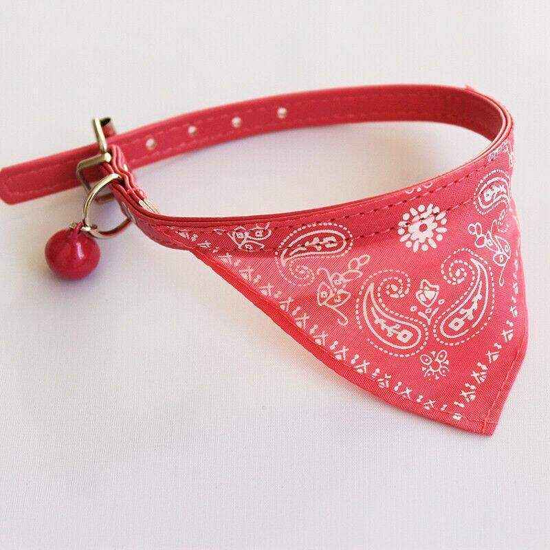 Adjustable Leather Collar with Stylish Dog Bandana Scarf