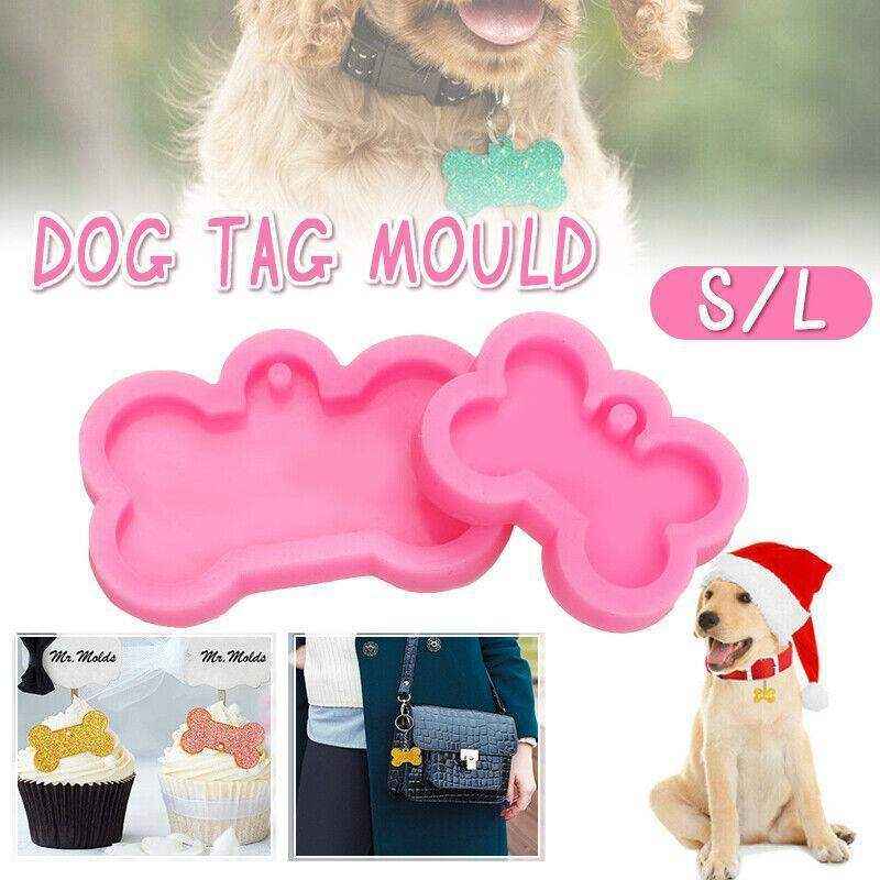 Bone-shaped silicone mold for resin dog tag crafting