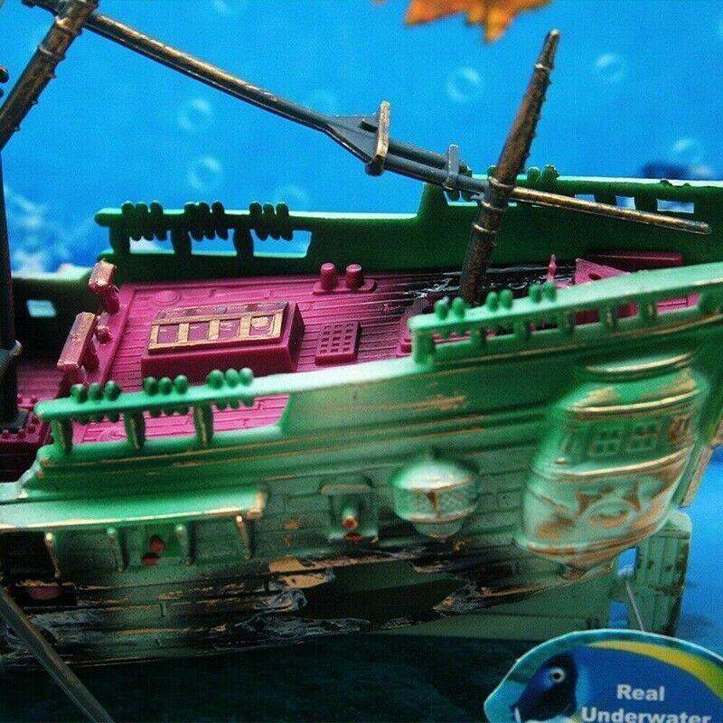 Split Wreck Ship Aquarium Decor