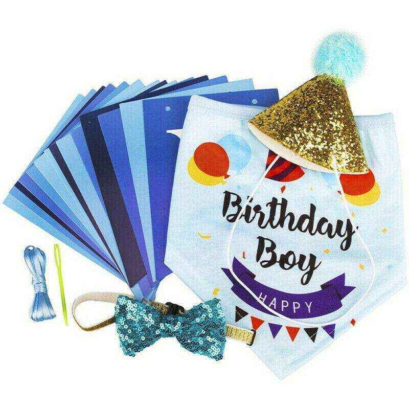 Complete Dog Party Kit with decorations, toys, and treats