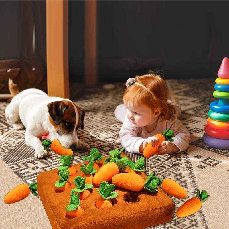 Dog Snuffle Toys Carrots Plush Dog Toy for Interactive Play and Foraging Skills