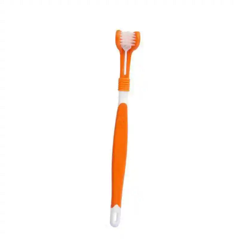 Easy-Clean Three-Sided Dog Toothbrush for Dental Care