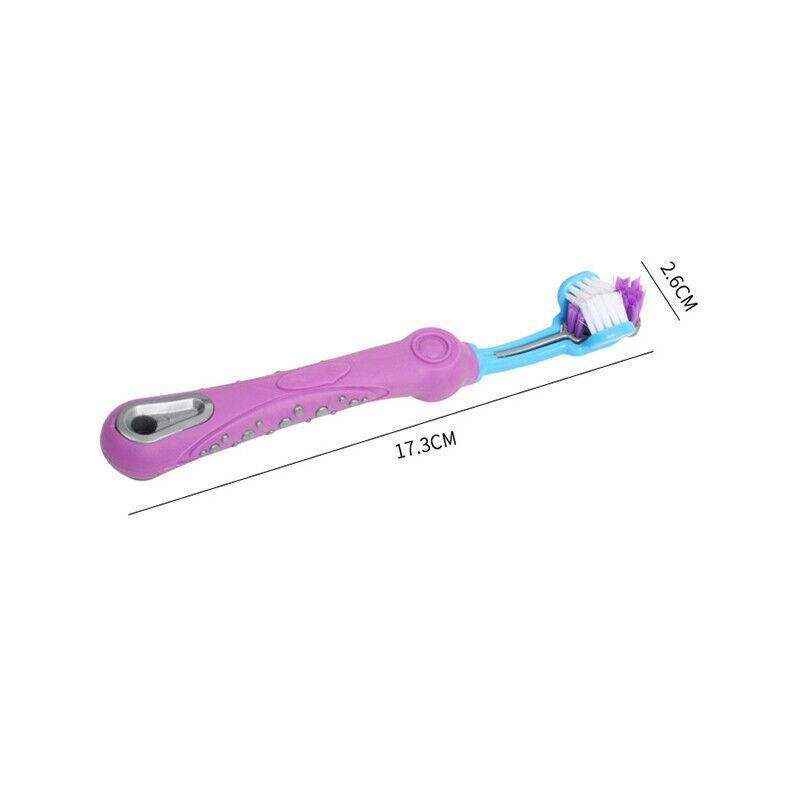 Three-Head Cleaning Tool for Pets with Soft Dog Toothbrush Design