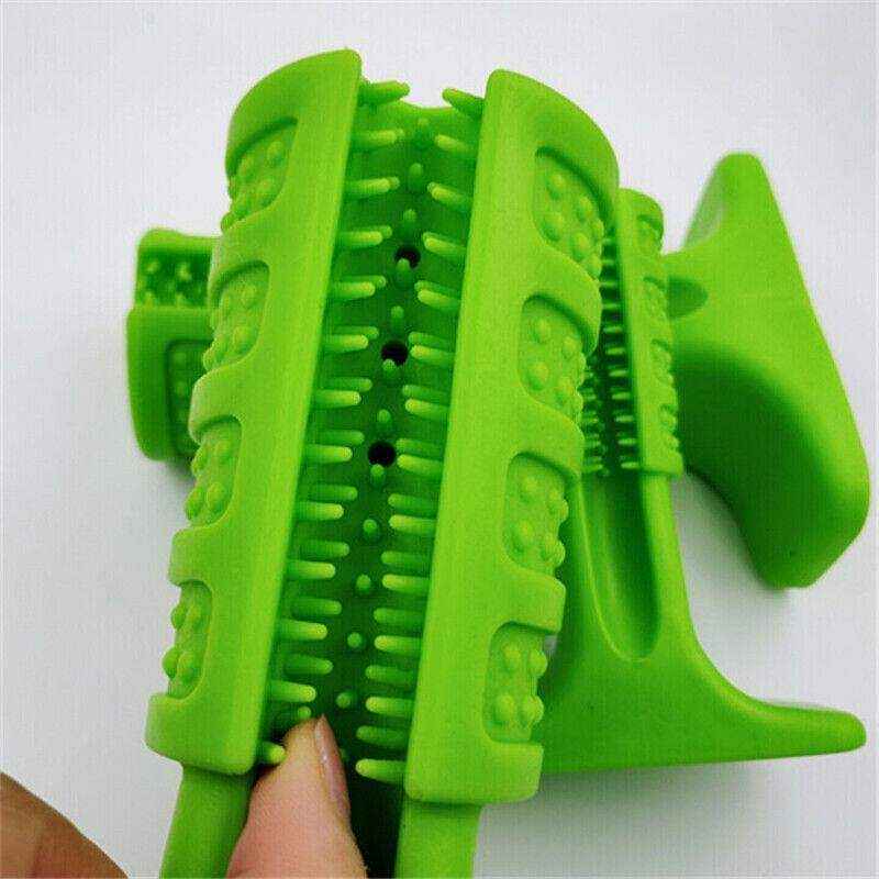 Durable dog chew toy with toothbrush design for effective teeth cleaning