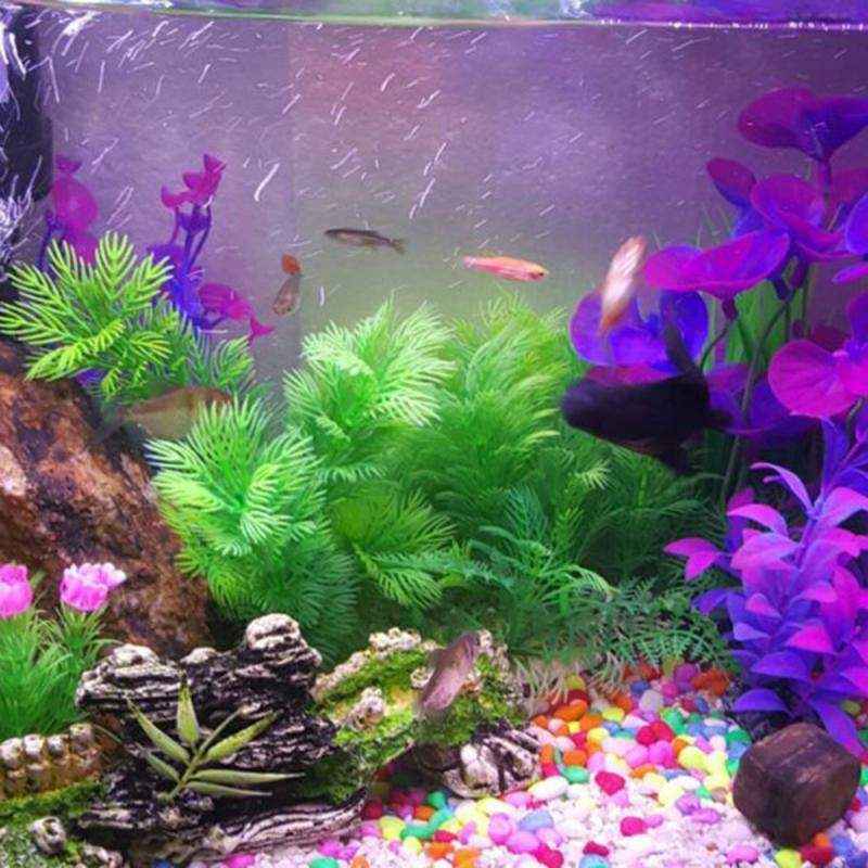 2PCS Artificial Aquarium Plants Realistic Water Grass Decoration for Fish Tank