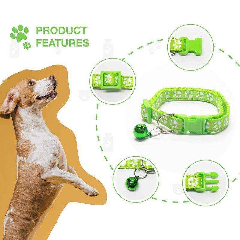 Adjustable Pet Collar Set 12pcs Assorted Puppy ID Collars with Bell