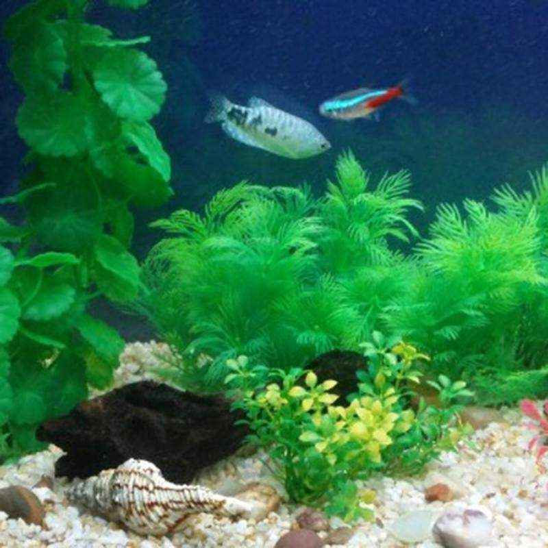 2PCS Artificial Aquarium Plants Realistic Water Grass Decoration for Fish Tank