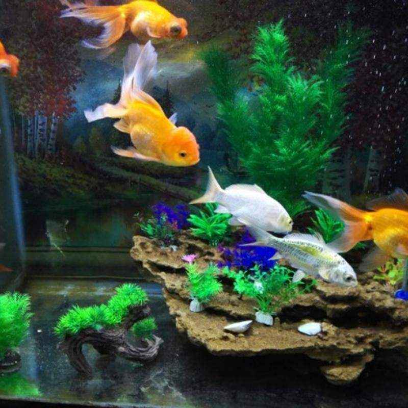 2PCS Artificial Aquarium Plants Realistic Water Grass Decoration for Fish Tank