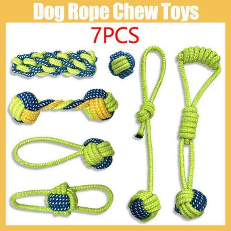 Durable  Dog Tug Toys for Chewing, Tugging & Interactive Play - 7-Piece Set