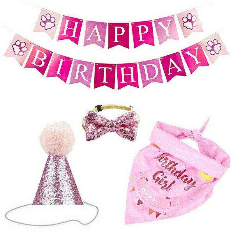 Pet Happy Birthday Party Set Pink/Blue
