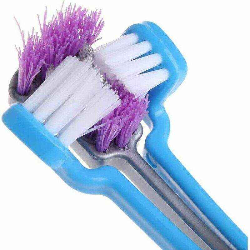 Three-Head Cleaning Tool for Pets with Soft Dog Toothbrush Design