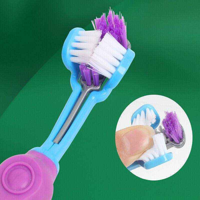Three-Head Cleaning Tool for Pets with Soft Dog Toothbrush Design