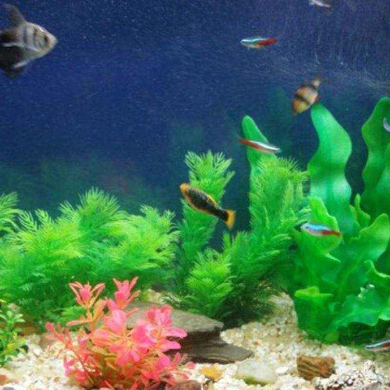 2PCS Artificial Aquarium Plants Realistic Water Grass Decoration for Fish Tank