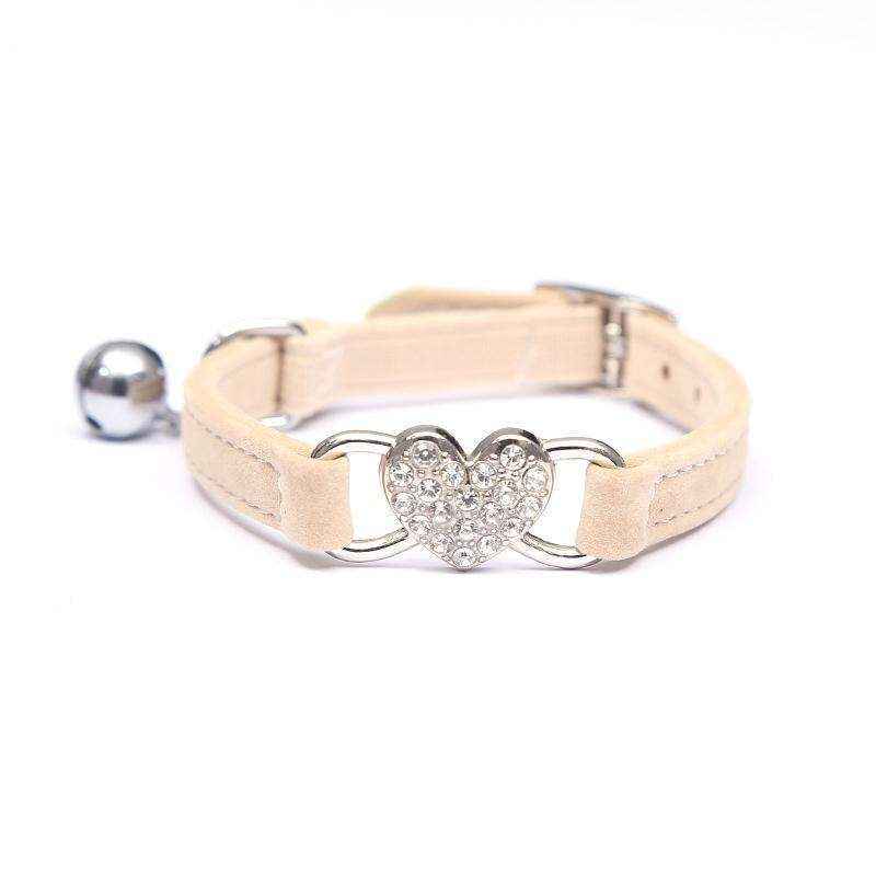 Designer Pet Collars For Dogs and Cats With Heart Crystal  6 Colours