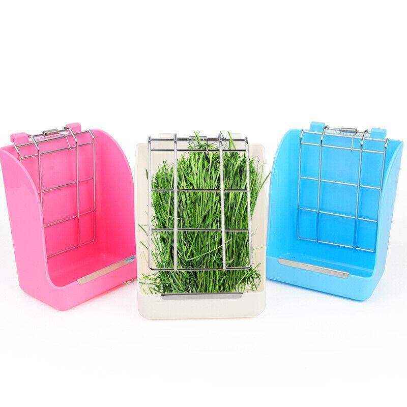 Corner plastic rabbit hay feeder for small animals