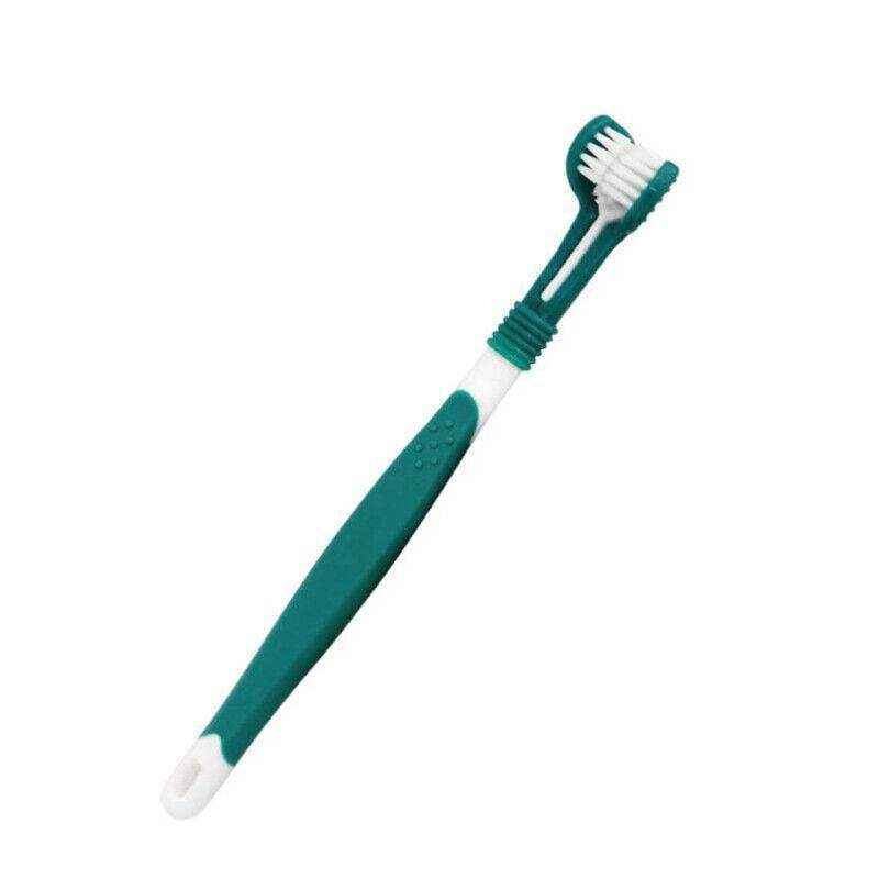 Easy-Clean Three-Sided Dog Toothbrush for Dental Care