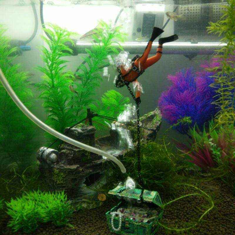 2PCS Artificial Aquarium Plants Realistic Water Grass Decoration for Fish Tank