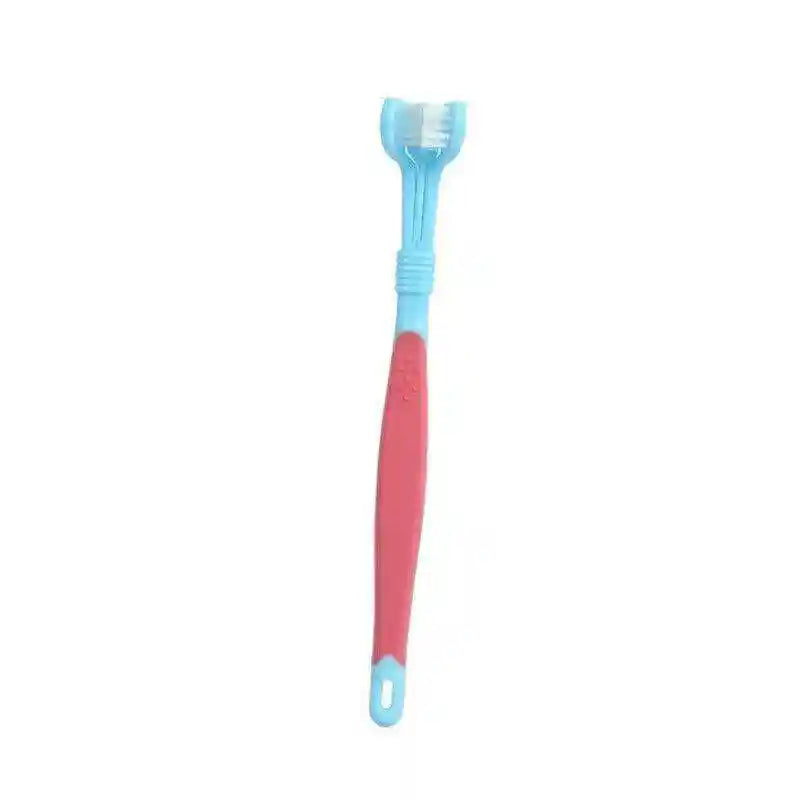 Easy-Clean Three-Sided Dog Toothbrush for Dental Care