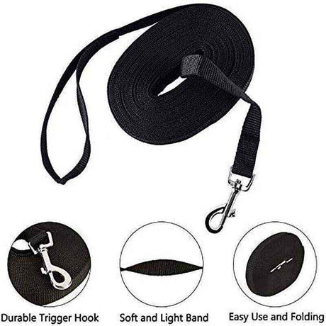 Durable retractable dog leash extending up to 50 feet for safe and enjoyable walks