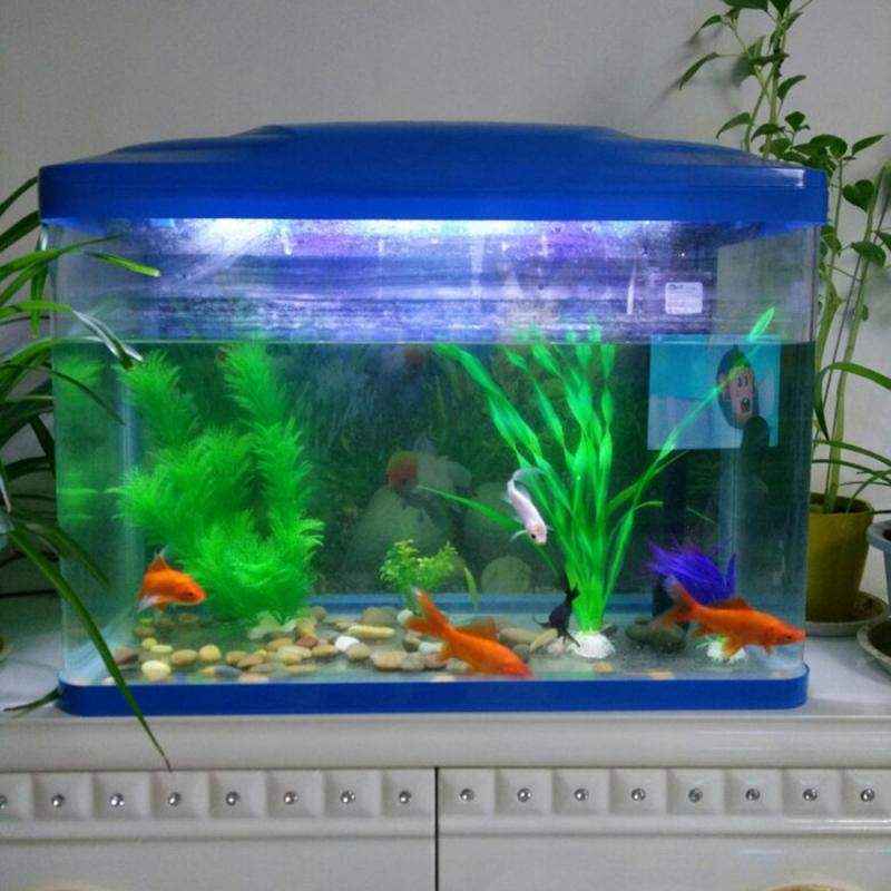 2PCS Artificial Aquarium Plants Realistic Water Grass Decoration for Fish Tank