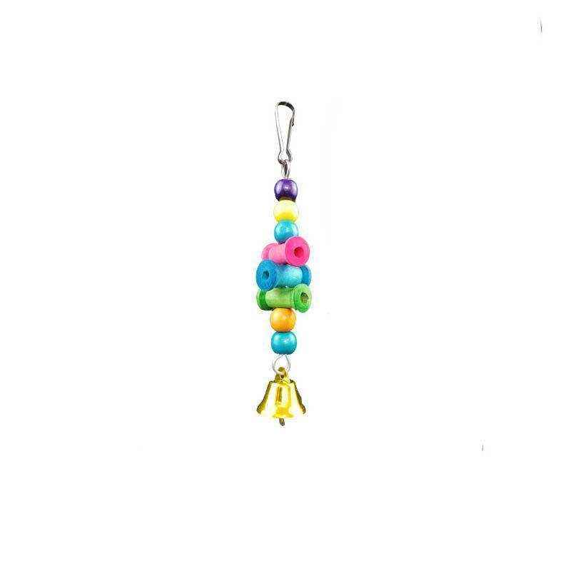 Colorful Hanging Bird Toy Set with Bells and Ladder Parrot Cage Toys