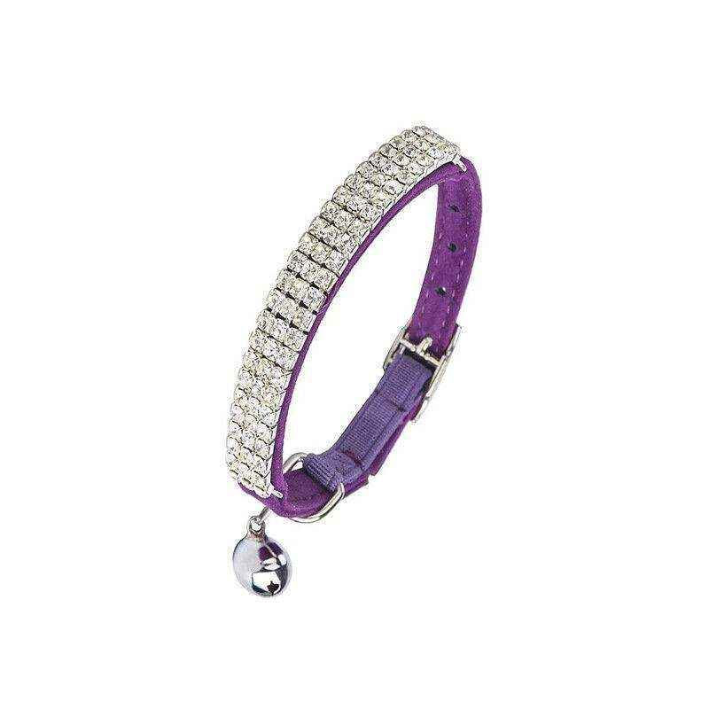 Designer Pet Collars For Cats and Dogs with Rhinestones 5 Colours