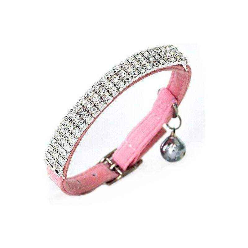 Designer Pet Collars For Cats and Dogs with Rhinestones 5 Colours