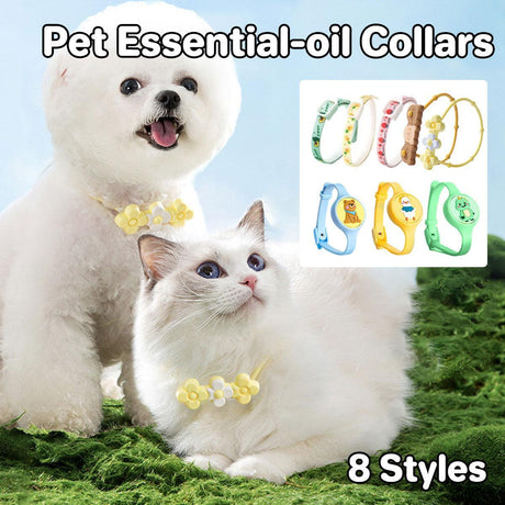 Cartoon design designer pet collar for dogs and cats with natural citronella and neem oil protection.