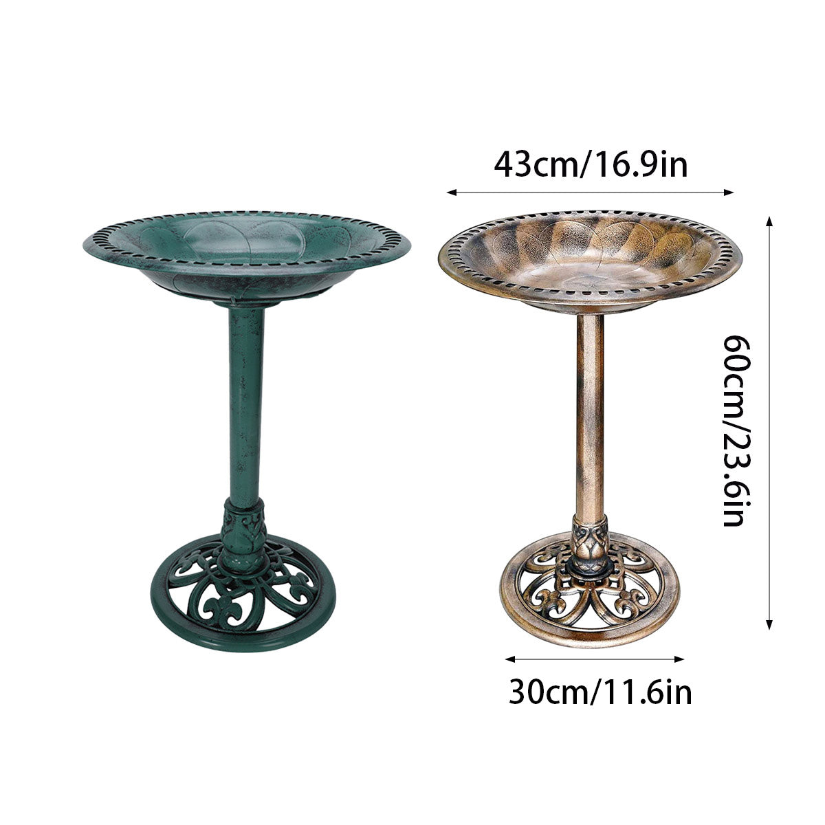 Pedestal Bird Bath for Outdoor Garden | Antique Vintage Style