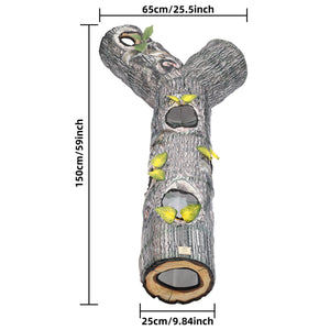 Y-Shaped Tree Trunk Cat Tunnel for Indoor & Outdoor Pet Play