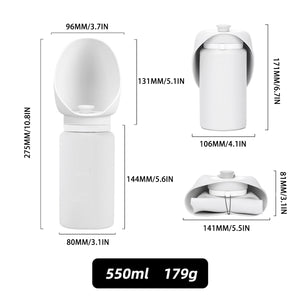 Foldable Dog Water Bottle 550ml Leakproof Pet Travel Dispenser