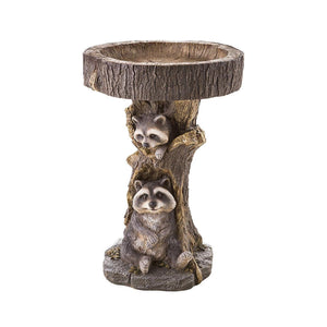 Resin Bird Feeder Birdbath Statue - Outdoor Garden Decor with Animal Design