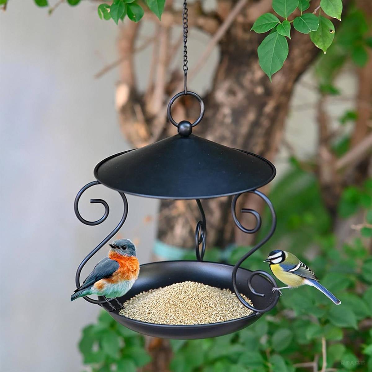 Hanging Metal Bird Feeder for Outdoor Garden & Wild Birds