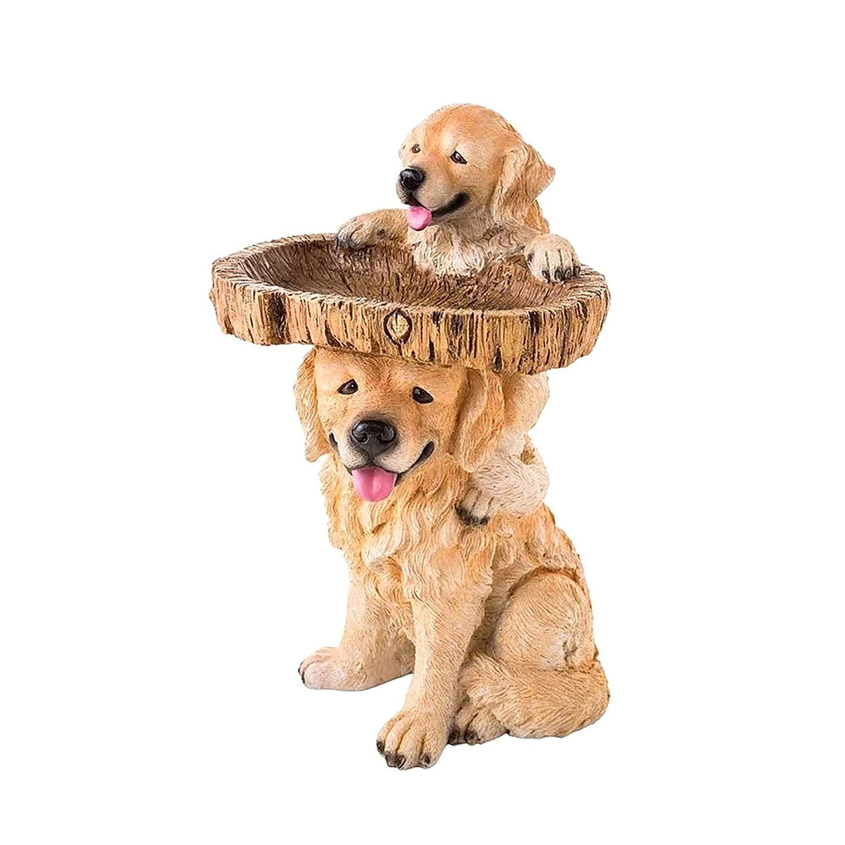 Resin Bird Feeder Birdbath Statue - Outdoor Garden Decor with Animal Design